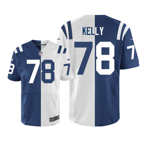 Men's Elite Ryan Kelly Nike Jersey Royal Blue/White - #78 Split Fashion NFL Indianapolis Colts